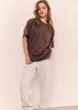 Mocha Brown Cropped Tee